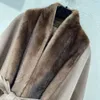 Haining – cape à col de vison Extra Large avec manteau en cachemire pour femme et élégance, nouvelle collection hiver 2023, LP, 808205