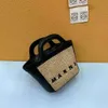 Borsa a tracolla da viaggio per donna in paglia di lusso Rafia di lusso, borsa a tracolla da viaggio all'uncinetto, con tessitura tropicale, mini borsa a tracolla