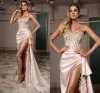 Kleider sexy Abschlussball trägerloser High Side Split Abendkleider elegante Spitzenapplikationen Frauen Spezial OCN Kleid Vesto