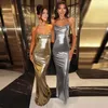 Casual Dresses Luxurious Gold Long Evening Dress Women Halter Neck Cowl Backless Maxi Mermaid Formal Occasion Silver