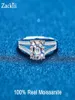 2CT Verlovingsring Gerhodineerd Sterling Zilver Asscher Cut Diamond Wedding Band Pass Diamond Test Ring 2208138337980