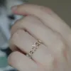 Anéis de ouro amarelo 14k com zircônia de cristal borboleta vintage para mulheres anel aberto ajustável de animal namorada presente de dia dos namorados joias de casamento