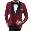 Pakken Nieuwe Bruiloft Avondjurk 3 Stuks Jas + Broek + Vest Mannen Pak Set Mode Slim Fit Party Casual mannelijke Blazer Luxe Homme Kostuum