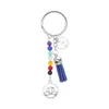 Porte-clés Mode Porte-clés Mignon Guérison Cristal Pierre Chakra Priez Voiture Porte-clés Gland Porte-clés Sac Pendentif Femmes Bijoux Accessoires Dhie0