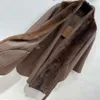 Haining – cape à col de vison Extra Large avec manteau en cachemire pour femme et élégance, nouvelle collection hiver 2023, LP, 808205