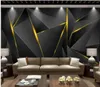 Fondos de pantalla personalizados Fondo atmosférico de oro negro moderno pared de fondo 3D pintura de pared papel tapiz moderno para sala de estar 9820538