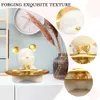 Resin Bear Tray Figurines Holder Figurine Home Living Room Bedroom Key Storage Decor Ornament Candy Container Animal Statues 240304