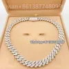 Iced Out Fine Jewelry Miami Cuban Silver 925 Vvs Baguette Moissanite Diamond Hip Hop Jewelry Cuban Link Chain