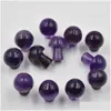 Stone 20Mm Amethyst Mini Mushroom Plant Statue Natural Stone Carving Home Decoration Crystal Polishing Gem Drop Delivery Jewelry Loos Dhmg5