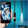 Bil annan bilelektronik ny industriell endoskop kamera ip68 vattentät 7mm 720p 3in1 för Android -telefoner PC USB 6 LED -lampor justerar DHSZK