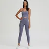 AL Yoga-Sets, BH, Tanktop + Leggings, Push-Ups, Fitness, Sport, kurze Hosen, Damen, weich, hohe Taille, Hüftlift, elastisch, keine T-Linie, schmal, Pilates-Hose, einfarbig, Sweatsuit