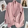 Frühling Herbst Frauen Mantel Koreanische Mode Freizeit Büro Blazer Vielseitig Solide Langarm Anzug Tops Weibliche Jacke Oberbekleidung 240226