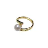 Diy Pearl Accessories T Family Balance 18K Guld inslaget koppar Tjockt guldpläterat smycken Ring Justerbar semi färdig t smyckesring