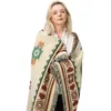 Cobertores tribais indianos ao ar livre tapetes acampamento piquenique cobertor boho cama decorativa xadrez sofá tapetes de viagem borlas 240304 melhor qualidade