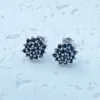 Custom 925 Silver Stud Earrings Rhodium Plated Fine Jewelry Flower Shape Hot Sale for Women Ladies