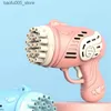 Novelty Games summer games Upgrade 23-hole Kids Gatling Bubble Gun Charging Electric Rocket Launcher Wedding Machine So Water Children Bath Toys Q240307