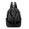 High Quality Leather Women Backpack Fashion School Bags For Teenager Girls Vintage Female Travel Single Shoulder Black Backpacks251s