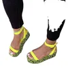 Сандалии 2024, изысканная стильная и универсальная женская обувь на платформе со змеиным узором, летняя женская обувь в римском стиле с маффинами