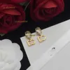 Charm Stud MONOGRAM Ladies Designer Earrings Studs D Colorful Crystal Pendants Gold Plated Womens Ear Designer Jewelry 2024 Designer Earrings Jewelry Stores