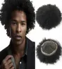 Afro Kinky Curly Toupee dla mężczyzn Pełne szwajcarskie kawałki włosów koronki Brazylijskie dziewicze ludzkie włosy zastępcze 9256075