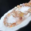 Link Bracelets Natural Red Fire Quartz Hematoid Bracelet Jewelry For Woman Man Fengshui Healing Wealth Beads Crystal Gift 1pcs 11MM