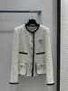 2024 Nieuwe Spring Autumn Runway Jackets O Nek Lange Mouw Mode Merk Same Style Women's Coats Designer Tops 0307-10