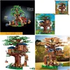 Блоки бренда Moc Tree House The Time Room Строительные кирпичи Креативные города с видом на улицу Игрушки для детей Рождественские подарки 231115 Drop Deliv Dh7Na