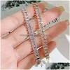 Charm Bracelets Freshwater Pearl Bracelet Zircon Stainless Steel Crystal Diamond Bracelets For Women Fashion Jewelry Gift Drop Delive Dhbnl