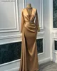 Urban Sexy Dresses Plus Size Arabic ASO EBI Luxurious Mermaid Champagne Prom Pärled Crystals Evening Formal Party Second Reception Birthday Q240307