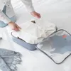 Sac de maquillage imprimé baleine de dessin animé, sac de voyage Portable pour vêtements, sous-vêtements, paquet de 6 pièces298I