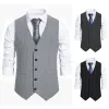 Vests New Men's Stripe Vest Suit Vest Single breasted Designer Brand Sleeveless Formal Coat Top Adult Dress Tuxedo