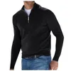 Pulls pour hommes Vêtements confortables Solide Manches longues Chemises à col roulé Demi-zip Polaire Manteau d'hiver Pull Hommes Automne Épais Chaud Tricoté