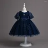 Robes de fille de mariage robe de fête d'anniversaire pour élégant Tutu robes enfants bébé vêtements dentelle enfants princesse Tulle enfant en bas âge