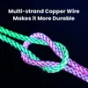 6A Fast Charging Type C Cable Breathing Luminous Gradient Light Data Cable 66W PD USB C Data Charger Cable Cord For Samsung A15 S24 Xiami Huawei