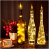 Led Strings Led String Light 2M 20Led Copper Wire Lamp Wine Bottle Cork Warm White Battery Powered For Diy Party Decoration Christmas Dhlej