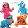 Asciugamani Accappatoi Asciugamani Accappatoi L'asciugamano da bagno Premium per bambini Forma di animale carino Bambino con cappuccio Coperta ricevente Accappatoio Mantello Neonatale Washclo Dha6I