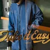 Maden Vintage M65 Denim Tail Coat męska długa kurtka dżinsowa dżinsowa rybak parka gruba jesienna zima retro dżins zużycie 240301