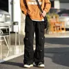 Street White MultiCocket Overalls Mens Harajuku Style Loose Casual Pants High Retro Womens Slacks Trousers 240305