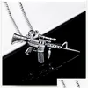 Hanger Kettingen Update Roestvrij Staal Hine Gun Ketting Oude Sier Hanger Kettingen Hip Hop Kettingen Mode-sieraden Voor Vrouwen Mannen Dhvkh