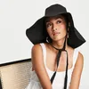 Chapeau de seau à cravate japonaise d'été pour femmes coréennes à large bord casquettes de pêcheur pliable coton lin crème solaire chapeau de plage Chic chapeau de soleil 240226