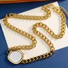 Men necklaces designer jewlery designer for women necklaces 18K Gold Rose gold silver chain necklace circular letter flower Accessory