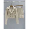 dinner wear ladies jacket suit 2024 Classic Black Temperament Exquisite Small Fragrant Style Knitted Long-sleeved Top Black Beige Jacket For Women FZ2403073