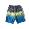 2024 Summer Gradient Beach Surfing Pants, Men's Casual Shorts, Large Size Printed 5/4 Pants