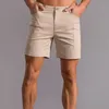 Shorts masculinos brancos bermuda streetwear puro algodão na altura do joelho casual calças curtas calças de trabalho verão moda bottoms 2024