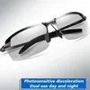 サングラスフレームPochromic Reading Glasses Men Anti Blue Light Computer Perbyopia眼鏡