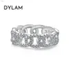 Dylam Drop Shippinguranture高品質925スターリングシルバーリングキュービックジルコニアダイヤモンドキューバの結婚指輪