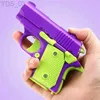 Gun Toys Childrens Gravity Pistol Gun Toy 3D Mini Model Toy Bullets No Fire Rubber Handgun Mini Radish Knife Toy Model Baby 1911 Toy YQ240307