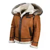 Plush Jacket Men Integrated Leather Fur Comfortable Thick Insulation Long Sleeved Solid Color Casual Versatile Zippered 240223