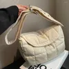 Sacos de ombro moda algodão mensageiro saco losango padrão aleta senhoras mochila feminina leve alta qualidade sólida crossbody