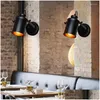 벽 램프 빈티지 산업용 철 아트 램프 침실 연구 식당 바 커피 숍 복도 계단 안뜰 외부 드롭 Devw8